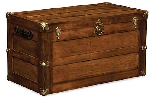 Amish Trunk with Flat Lid - Click Image to Close