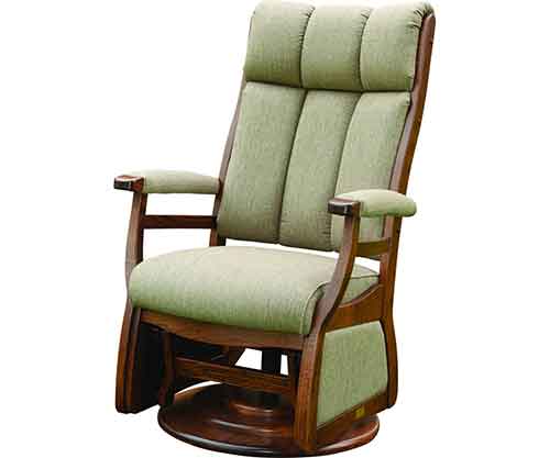 Amish Made Paris High Back Swivel Glider, Uph Arms