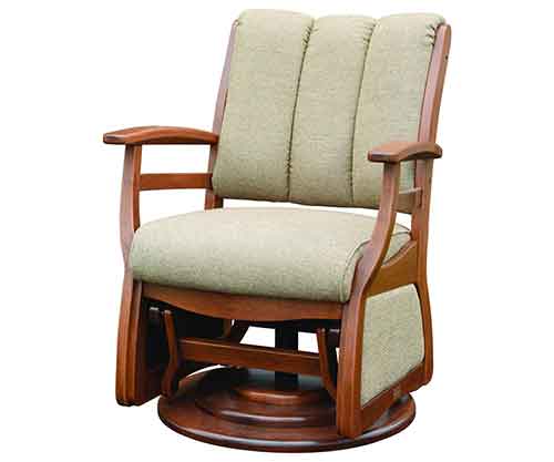 Amish Made Sierra Low Back Swivel Glider, Wood Arms