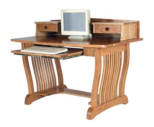 Amish Top Shelf & Drawers for Royal Mission Computer Desk - Click Image to Close