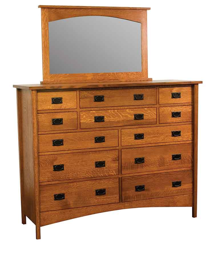 Amish Arts & Crafts 12 Drawer Bedroom Dresser - Click Image to Close