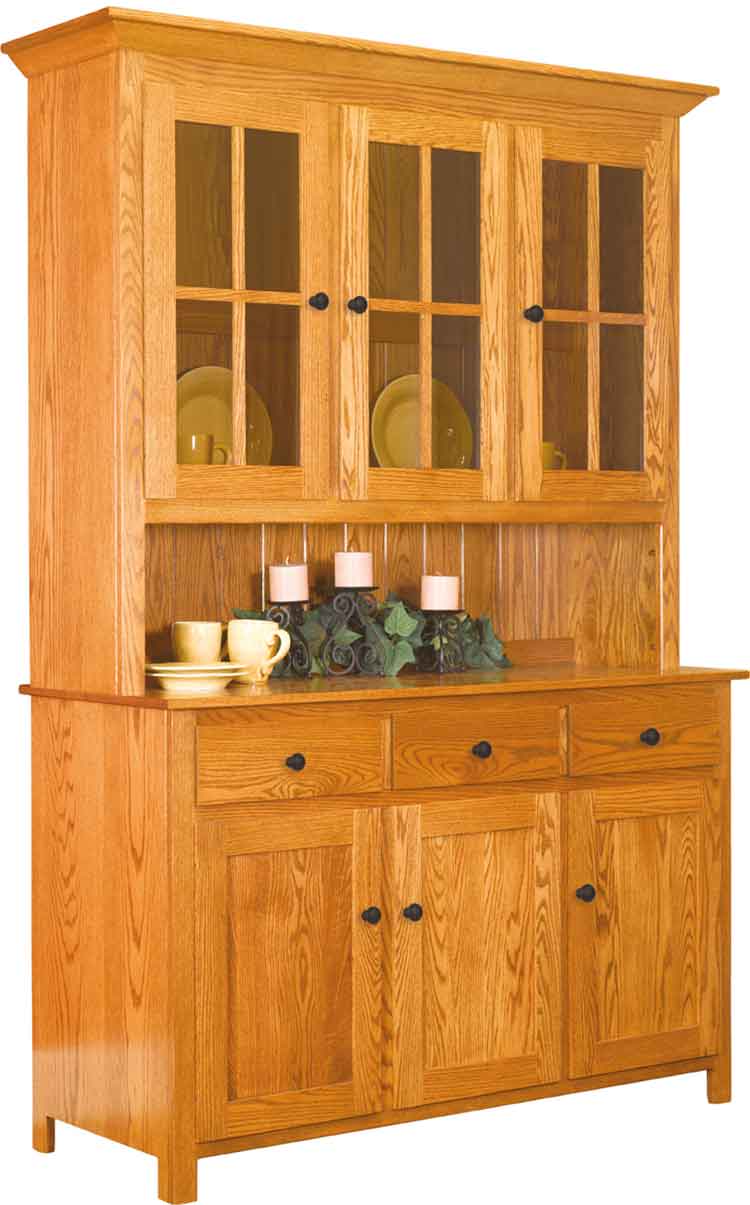 Amish Old South Country 4-Door Hutch (Short w/ 4-Drawers) - Click Image to Close