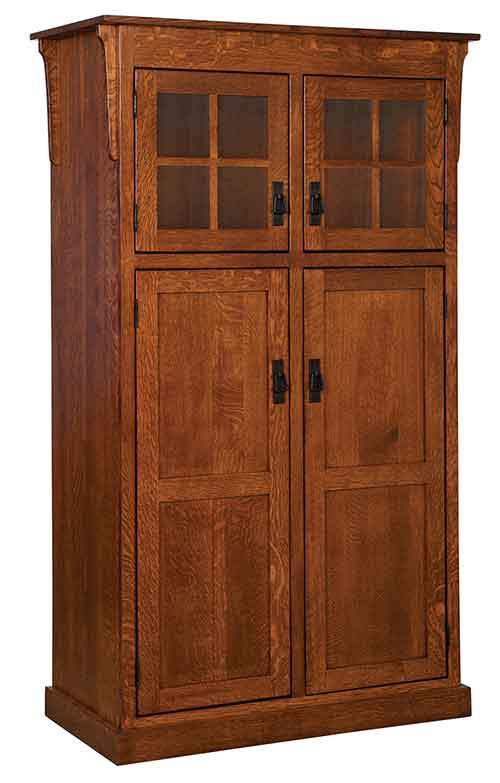 Amish Heritage Mission 4-Door Pantry w/ canister light [HBHHP140]