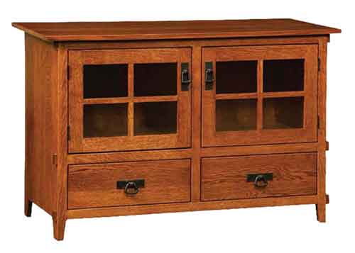 Amish Deluxe Mission TV Stand w/ drawer tennons [HBHMTV207]