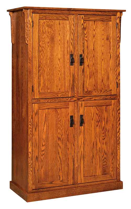 Amish Spicy Mission 4-Door Pantry w/ spice w/ shelf - Click Image to Close