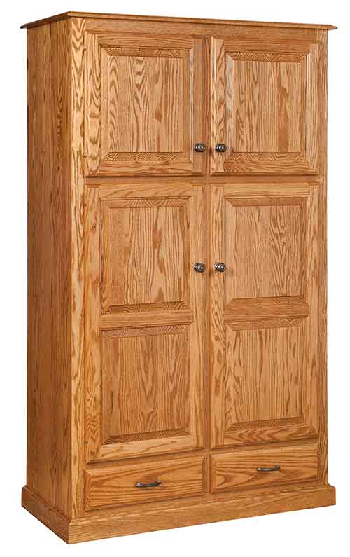 Amish Traditional 4-Door Pantry w/ drawer - Click Image to Close