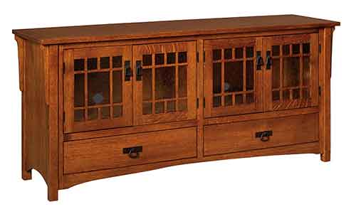 Amish Midway Mission TV Stand w/ drawer 1" top - Click Image to Close