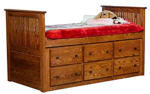Amish Captain's Bed - Click Image to Close