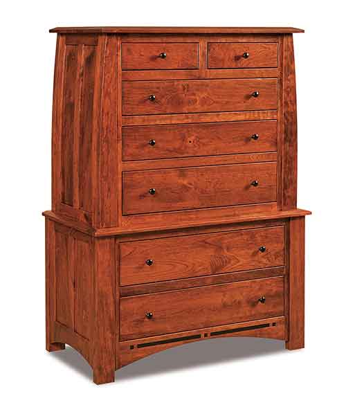 Amish Boulder Creek 7 Drawer Chest-on-Chest - Click Image to Close