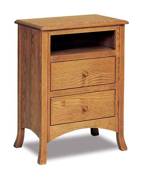Amish Carlisle 2 Drawer Nightstand with Opening