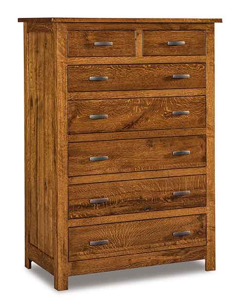 Amish Flush Mission 7 Drawer Chest - Click Image to Close