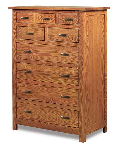 Amish Flush Mission 9 Drawer Chest - Click Image to Close