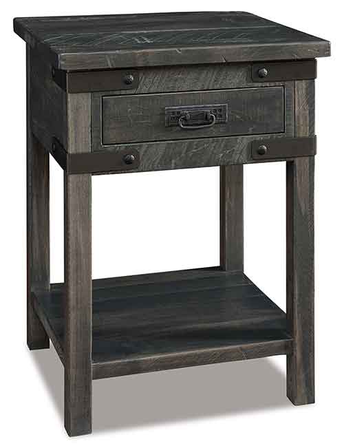 Amish Ironwood 1 Drawer Open Nightstand - Click Image to Close