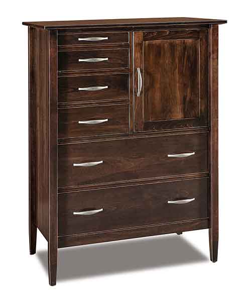 Amish Imperial Gentleman's Chest; 6 drawers, 1 door, 2 shelves - Click Image to Close