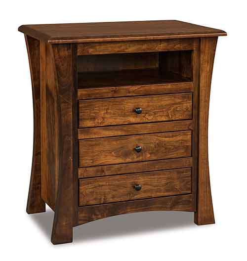 Amish Matison 3 Drawer Nightstand w/opening - Click Image to Close