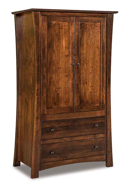 Amish Matison Armoire; 2 drawer, 2 door, 2 adj. shelves - Click Image to Close