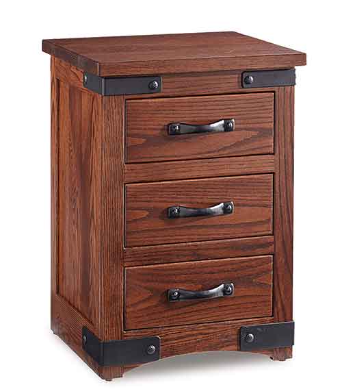 Amish Orewood 3 Drawer Nightstand - Click Image to Close