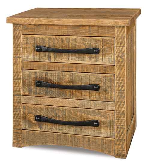 Amish Orewood 3 Drawer Nightstand - Click Image to Close