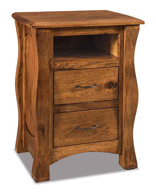 Amish Reno 2 Drawer Nightstand w/opening - Click Image to Close