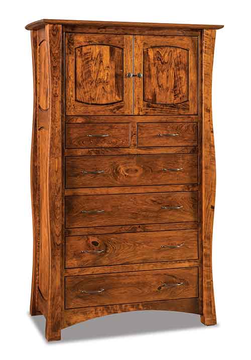 Amish Reno Chest Armoire; 6 Drawers, 2 Doors, 1 Shelf - Click Image to Close