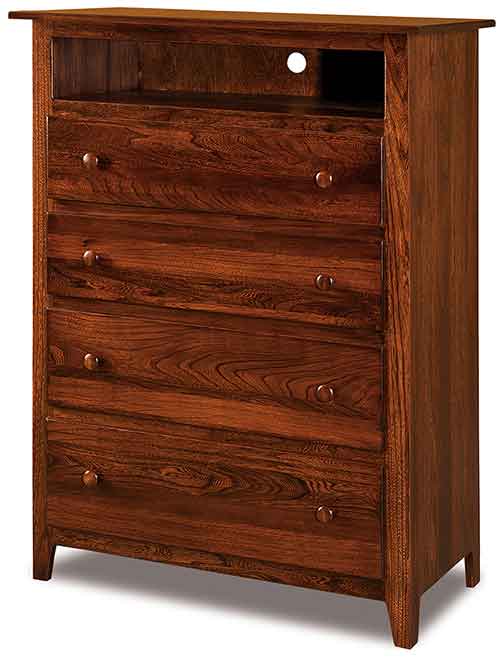 Amish Shaker 4 Drawer Media Chest - Click Image to Close