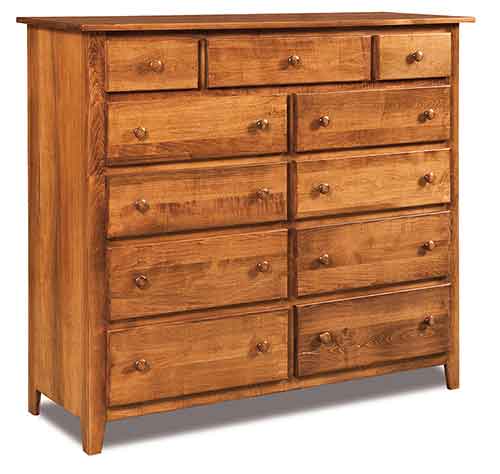 Amish Shaker 11 Drawer Double Chest