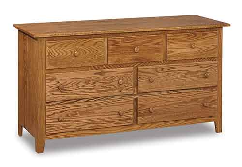 Amish Shaker 7 Drawer 59" Dresser