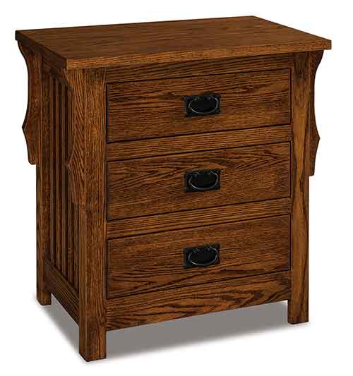Amish Stick Mission 3 Drawer Nightstand - Click Image to Close