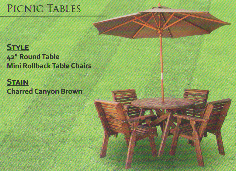 Pine Outdoor Mini Rollback Table Chairs