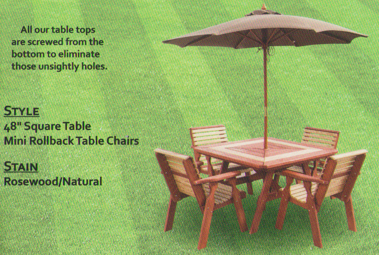 Pine Outdoor 48 Inch Square Table - Click Image to Close