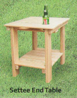 Pine Outdoor Settee End Table - Click Image to Close