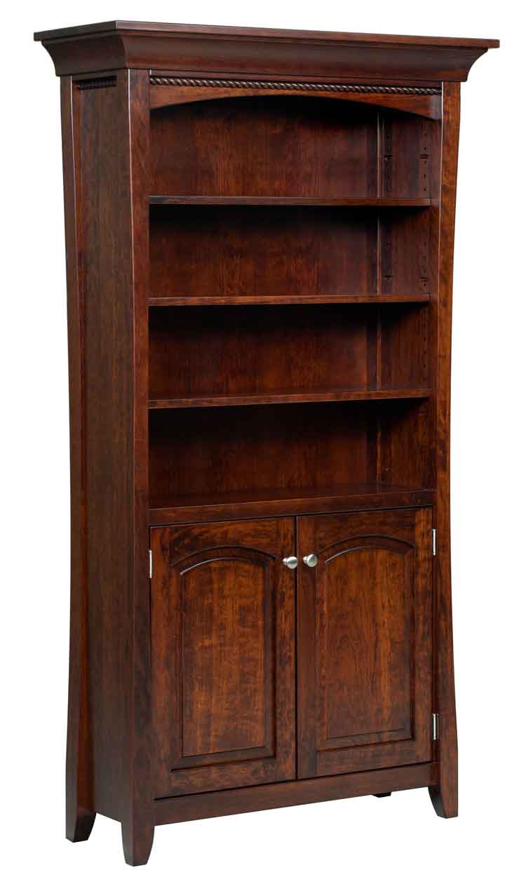 Amish Berkley 48" Bookcase with Doors - Click Image to Close