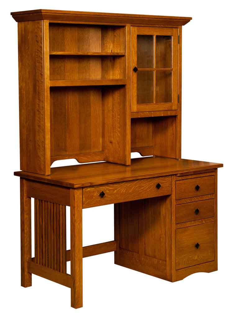 Amish Mission Computer Desk w/drawer pedestal - Click Image to Close
