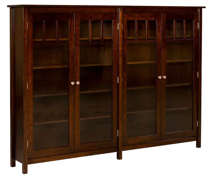 Amish Mission Double Bookcase - Click Image to Close