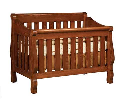 Amish Hoosier Sleigh Convertible Crib - Click Image to Close
