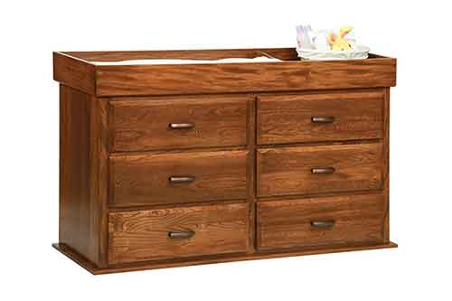 Amish 6 Drawer Reversible Dresser - Click Image to Close