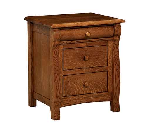 Amish Castlebury 3 Drawer Nightstand - Click Image to Close