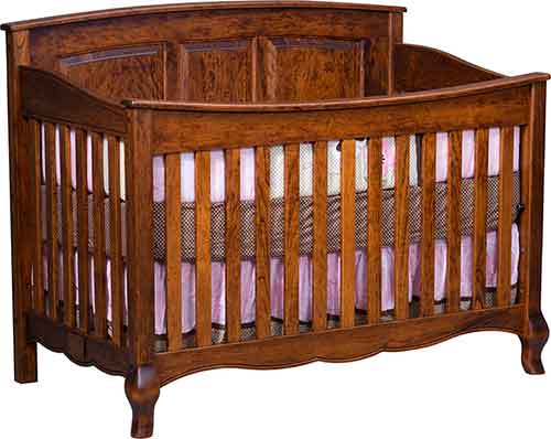 Amish French Country Convertible Crib (Slat Style Front) [OTO401-A]