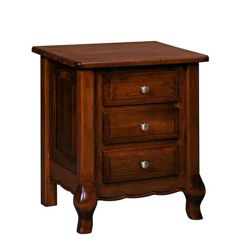 Amish French Country 3 Drawer Nightstand - Click Image to Close