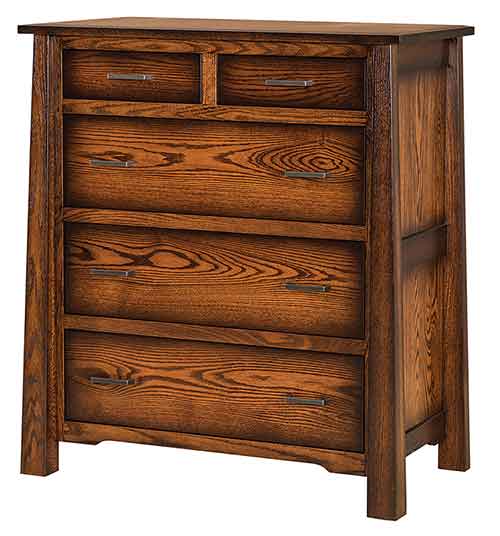Amish Cambridge 5 Drawer Chest - Click Image to Close