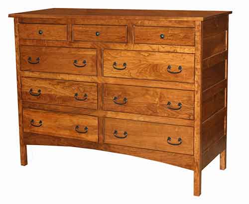 Amish Granny Mission 9 Drawer Mule Dresser - Click Image to Close