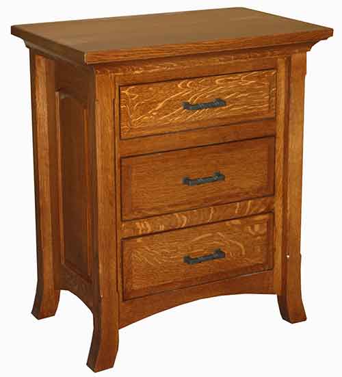 Amish Homestead 3 Drawer Nightstand - Click Image to Close