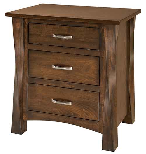 Amish Lexington 3 Drawer Nightstand - Click Image to Close