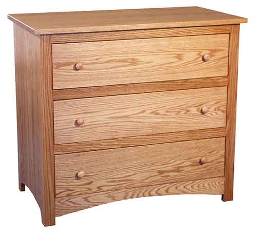 Amish Shaker 3 Drawer TV Night Chest - Click Image to Close