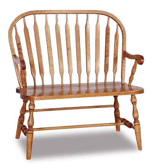 Amish Bent Paddle Bow Bench - Click Image to Close