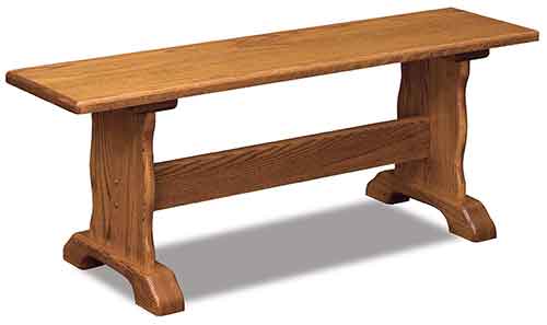 Amish Traditional Trestle Bench - Click Image to Close