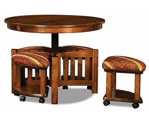 Modal Additional Images for Amish Five Piece Round Table/Bench Set