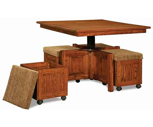 Modal Additional Images for Amish Five Piece Square Table/Bench Set