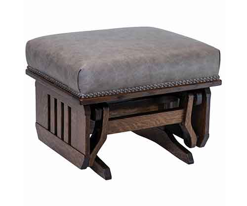 Amish Made Mission Ottoman,plat form base, slat sides - Click Image to Close