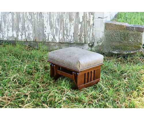 Amish Made Mission Ottoman,plat form base, slat sides - Click Image to Close